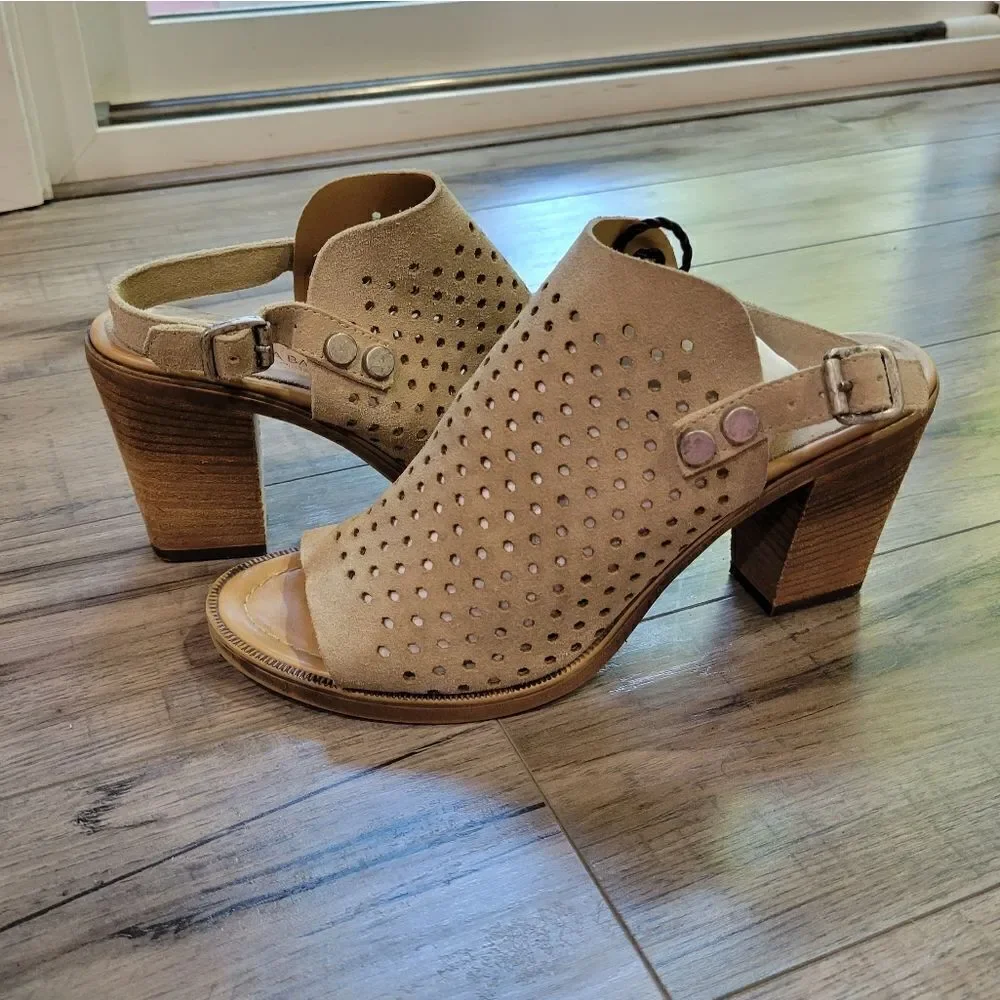 BARBARA Barbieri peep toe block heels - Picture 2 of 9